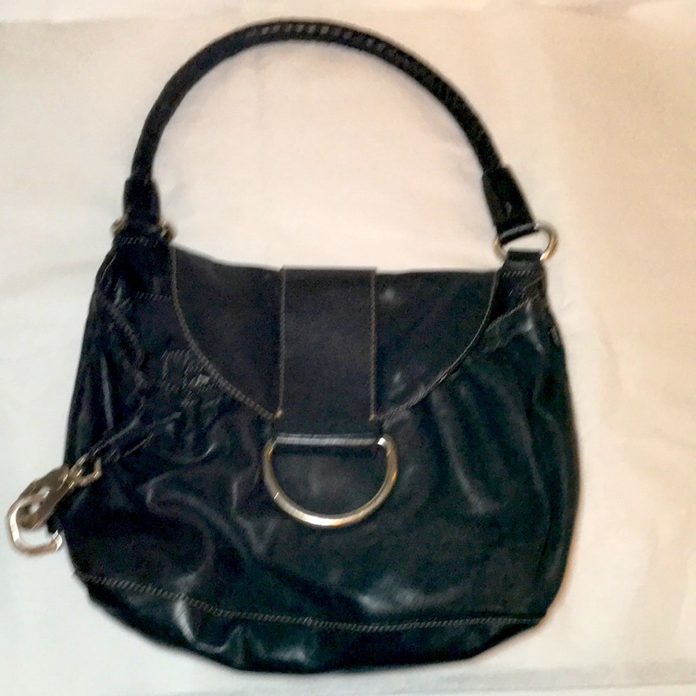 Kenneth Cole black leather handbag. EUC